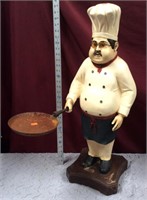 Whimsical Chef With Pan Statue