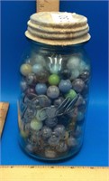 Vintage Ball Perfect Mason Jar of Vintage Marbles