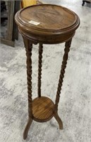 Late 20th Century Barley Twist Oak Plant Stand