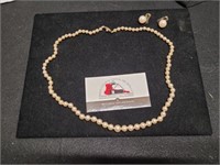 Vintage Pearl Necklace & ear rings
