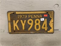 1939 Penna License Plate