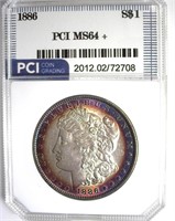 1886 Morgan PCI MS64+ Blue Purple Rim