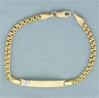 Childs Diamond ID or Medical Bracelet in 10k Yello