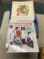 Box with cookbooks and various novels