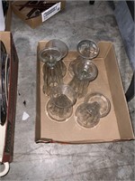 box lot of parfait ice cream glasses