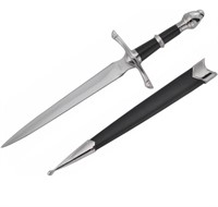 14" Medieval Dagger with Black Scabbard.