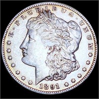 1891-CC Morgan Silver Dollar CLOSELY UNC