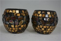 Dale Tiffany pair of candle holders