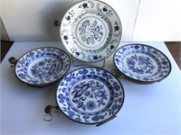 Vintage Blue Onion Warming Dishes