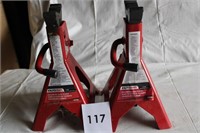 2 AUTOCRAFT 3 TON RATCHING JACK STANDS