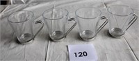 4 GLASS COFFEE/TEA CUPS