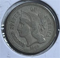 1865 3cent Nickel VF