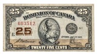 Dominion of Canada 1923 Twenty Five Cents - Over 1