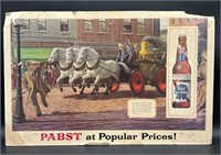 VTG PABST BEER ADVERTISING CARDBOARD PRINT