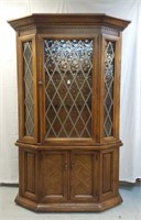 CHINA CABINET 2 PIECE  WITH GLASS SHEVLES