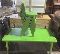 (PQ) Plastic Children’s Chair 19” and Table 48”x