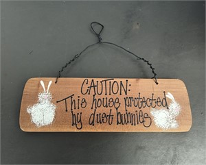 Dust Bunny Hanging Sign