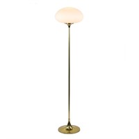 Laurel Mid Century Brass Mushroom Floor Lamp