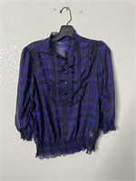 Miley Cyrus Max Azaria Plaid Top Shirt