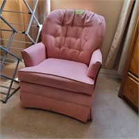 M135 Pink occasional chair, some wear on arms