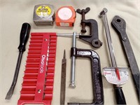 C Clamps, Tape Measurers, Torch Wrench, Pry Bar
