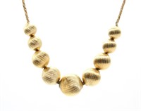 Fine Lady Gold Tone 9 Bead Formal Necklace