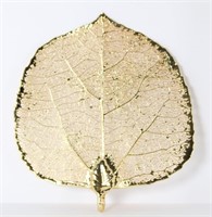 Gold Tone Pierced Leaf Form Pendant