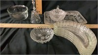 Clear Glass Bone Dishes, Dishes,Bell