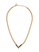 Gold-pl Christian Dior Enamel & Crystal Necklace