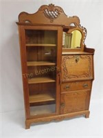 Antique Tiger Oak Cabinet w/Drop Front Desk