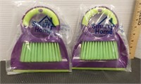 (2) hand broom with dust pan. New