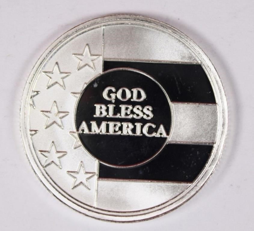 1 OZ "GOD BLESS AMERICAN" SILVER ROUND