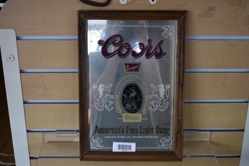 Framed Mirrored Coors Advertisement