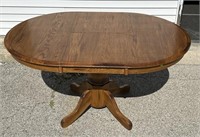 Wooden Dining Room Table - Single Pedestal