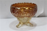 A 3-legged Carnival Glass Bowl