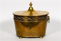 Empire Style Hammered Brass Coal Scuttle