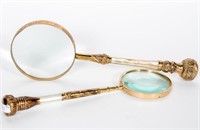 Two Gold Filled & MOP Magnifying Glasses