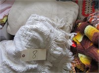 Chenille bedspread, blankets