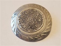 LARGE STERLING SILVER MEXICAN BROOCH