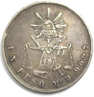 1871-MOM Peso XF Mexico KM 408.5