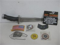 12" Stainless Steel Japan Knife W/Patches & Medals