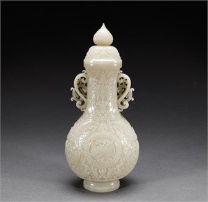 Qing Dynasty kiln change glaze garlic bottle