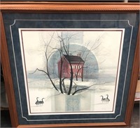 P Buckley Moss Signed LE Country School Framed Art
