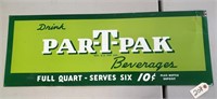 "Drink Par-T-Pak Beverages" Tin Sign