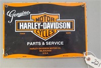 "Harley-Davidson Parts & Service" Porcelain Sign