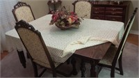 Antique Dining Table w/ Five Chairs