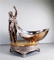 Antique Meriden B silver plate figural centrepiece