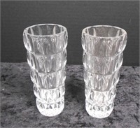 Pair of 5" Tall Crystal Vases
