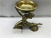 Brass & Spelter Art Deco  Statue 10"x9"