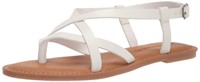 Essentials Women's Casual Strappy Sandal, White,